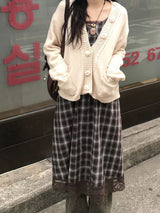 da flower knit cardigan