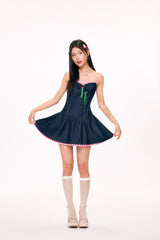 Lub-Dub Volume Mini Dress (Navy)
