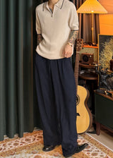 S/S クールファブリックカラースキーム ジッパーカラー ニット 4カラー