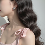 [IVE Leeseo Necklace] デリケートボウピアス - Silver Color
