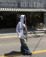 Cat gradation denim pants