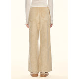 [GirlyFancyClub] Leopard Bowknot Series* Versatile Straight Leg Casual Double-sided Suede Pants