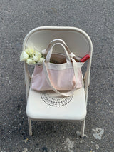 stripe reversible bag - candy pink