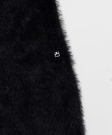 Chain Link Furry Cardigan _ BLACK