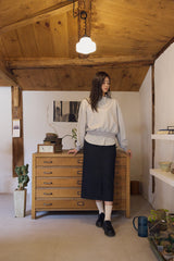 U-neck crop sweatshirt / Melange