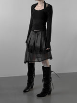 Labelly Pleated Wrap Skirt Lace