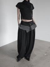 Mode Half-Neck Trench Blouse
