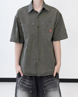 Patchwork Half Shirt Jacket