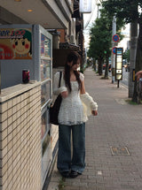 Muty Flower Ribbon Lace Mini One Piece