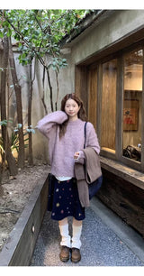 Lavender Round Mohair Angora Knit