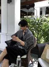 [ LOOKPLE x LEBELMENT ] クールピンタックリネンワイドショーツ