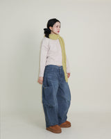 Square pocket balloon fit corduroy pants