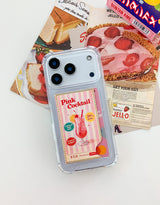 [MADE]ピンクカクテル ジェルハード iPhone カードポケット付きケース
