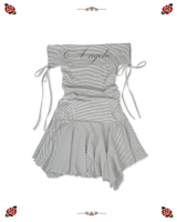 アンジェリックストライプドレス [GRAY]
