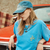 ミュージックロゴTシャツ ヴィンテージブルー