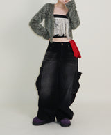 Square pocket balloon fit corduroy pants