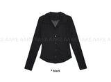 LAYERED COLLAR CARDIGAN