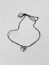 HEART PENDANT NECKLACE LACE NECKLACE - 2 SIZE