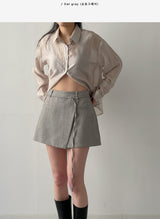 Ready Belted Wrap Skirt Pants