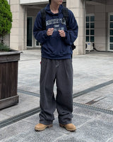 Chiro Stitch Cotton Pants (Charcoal)