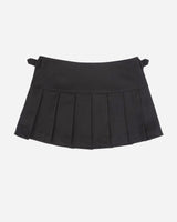 Buckle Pleated Mini Skirt Black