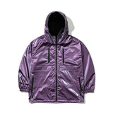 PATCH POCKET HOODED JACKET - MINT/PURPLE