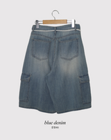 Cargo Bermuda Denim Pants + Strap Set