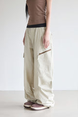 Unbalanced-line parasuit pants