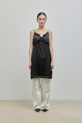 Silky Lace Bustier Dress_Black