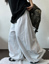 2サイズ💚🩶バックパターンバルーンロングパンツ 🖤🧸🩶🤍💚5カラー
