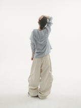 By hood check shirt -3C