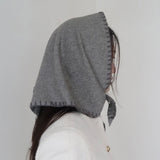 Wool Stitch Hair Scarf_Grey
