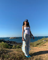 レタリングフラワーキャミソールノースリーブTシャツ