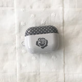 Rose polka-dot gray glossy AirPods case