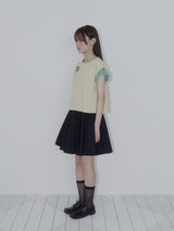 ボタンダブルスリーブレスTシャツ (イエロー)