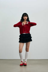MINI HEART CANCAN SKIRT PANTS / BLACK