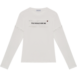 "HIRE ME" CONVERTIBLE  LONG SLEEVE (WHITE)