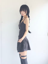 Shirring Flared Dress