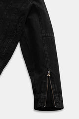 FNOS l SI BON BIKER DENIM JACKET - BLACK