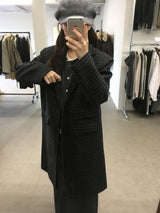 ファインウールチェックロングコート (2color)