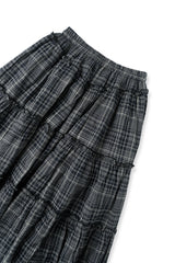 Check frill skirt