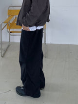 Offbeat Silver Ring Nylon Balloon Pants 2C