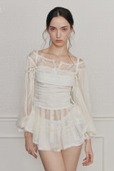 HEART RIBBON TOP (SS ver.) ivory