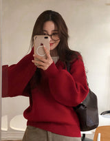 Round Or V-neck Daily Basic Knit (10color / 2type)