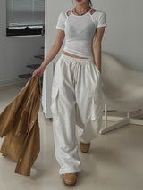 Sonya Whole Slit Layered Short Sleeve T-shirt
