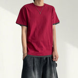 Easy Layered Color Block Short Sleeve Tee