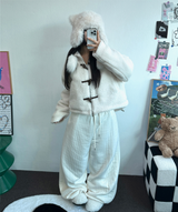 STRIPE PADDING QUILTING LONG PANTS 🖤🤍2COLOR
