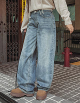 ボニーローライズワイドデニムパンツ