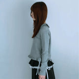 ドットフリルTシャツ (gray)