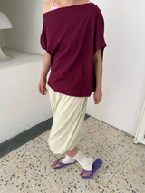 アンバランス スリットTシャツ